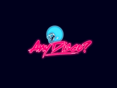 Any Disco Logo Design brand identity branding branding agency branding design design disco disco music house music illustration logo logo design music neon typography vector