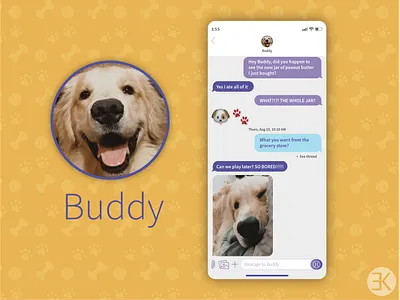 DailyUI 013 adobe dailyui dailyuichallenge design dog illustration illustrator message messaging ui ux vector yellow