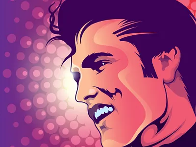 Elvis Presley colorful elvis elvis presley illustration rocknroll sunkissed the king vector