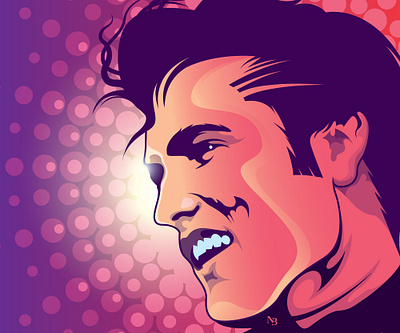 Elvis Presley colorful elvis elvis presley illustration rocknroll sunkissed the king vector