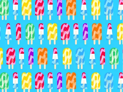 Popsicle Pattern art branding character color creative design flat graphic design icon illustration illustrator logo pattern popsicle risograph summer vector web design