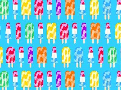 Popsicle Pattern art branding character color creative design flat graphic design icon illustration illustrator logo pattern popsicle risograph summer vector web design