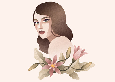 Beautiful art artwork design digital digitalart flowers illustration portrait procreate