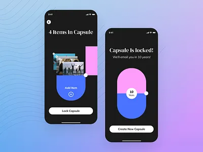 Cloud Time Capsule ai app branding concept illustration product design ui ux vector visual design