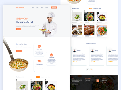 Restaurant Landing page clean food food delivery homepage interface design kitchen landing page responsive restaurant ui ui design user interface ux design web website