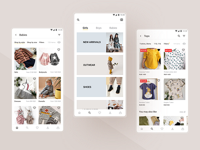 Kids clothing store android android app app design application clothes clothing store e commerce app e commerce shop ecommerce