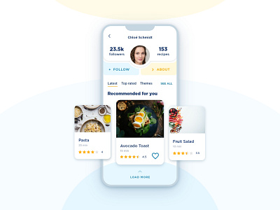 Daily UI - 06 | User Profile adobexd app appdesign daily100 daily100challenge dailyui dailyui006 dailyuichallenge food profile prototype recipe ui uichallenge uidesign user ux vector