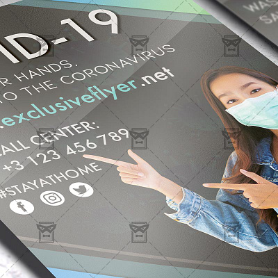 Covid-19 - Flyer PSD Template wear mask