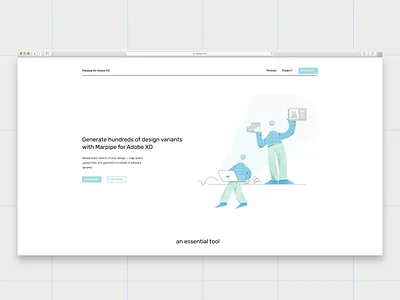 Motion Illustration for Marpipe Xd Plugin Landing Page 2d animation art branding clean data design flat illustration illustrator landingpage linework lottie motion tech vector web webdesign website xd