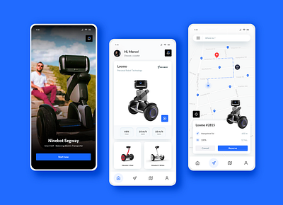 Electric Scooters Ninebot Segway app app development bike clean concept driver electric flat iphone location locations map mobile ninebot product rent scooter smart startup taxi