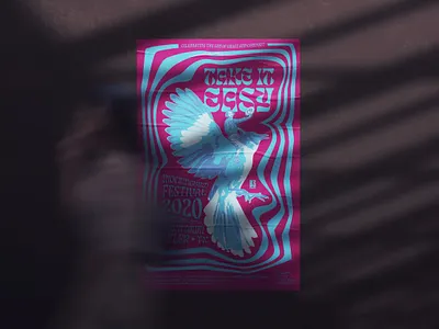 Mockingbird Conference 2020 Poster illustration poster psychedelic retro typography