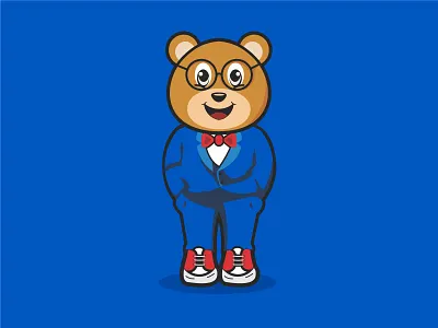 A Cute Bear Mascot 2020 trends animal bear blue cartoon character character cute design enterprise illustration logo