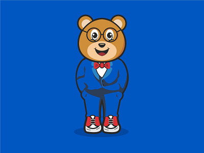 A Cute Bear Mascot 2020 trends animal bear blue cartoon character character cute design enterprise illustration logo