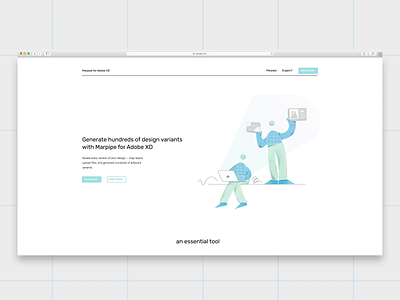 Motion Illustration for Marpipe Xd Plugin Landing Page 2d animation art branding clean data design flat illustration illustrator landingpage linework lottie motion tech vector web webdesign website xd