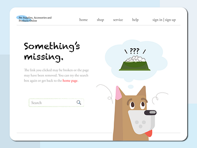 404 Page for Online Shopping 404 error 404 error page 404page animal branding daily ui daily ui 008 dailyuichallenge doggy icon illustration marketing online marketing online shop online shopping pet care pets petshop petstore website