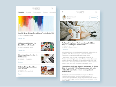 Daily UI:: 035 - Blog Post app blog blog post dailyui design mobile ui