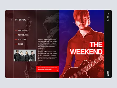 Band Hero hero homepage landing pge uiux webdesign