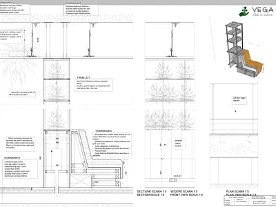 SEPARATING SEATING MODULE autocad axonometric bench design green interior interior architecture product product design rhinoceros technical technical drawing wall