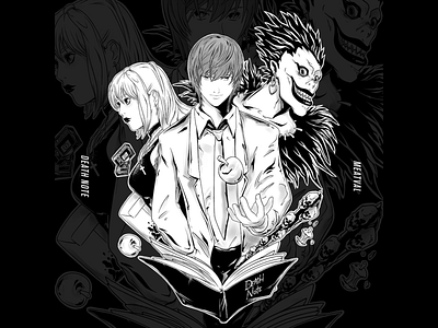 DEATH NOTE anime art cartoon character characterdesign death note illustration illustration art kira manga mangaart meatval misa ryuk