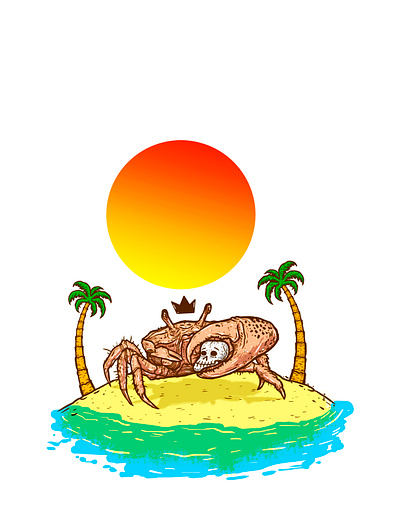 Skull Crab beach crab illustration krotalon monster méxico natural nature ocean palmtree plant sea sketch skull skullcrab vector