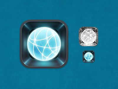 WorldWideWeb App Icon app icon connected globe glowing icon iconfactory iconography internet ios macos network web server
