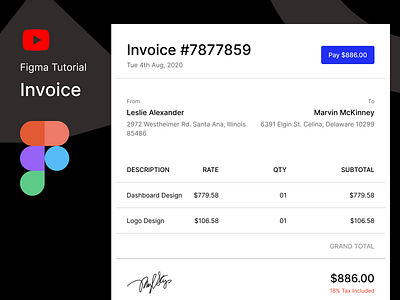 Figma Tutorial : Invoice with Auto-layout auto layout design figma ui