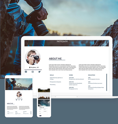 Photographer Portfolio Page design front end development portfolio page portfolio site portfolio website ui ui design web design web development website design