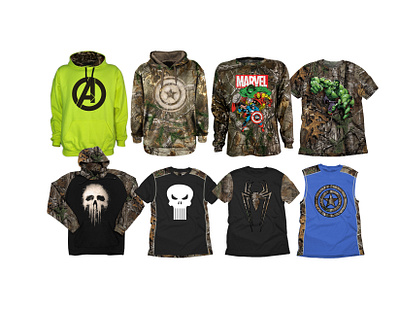 MARVEL x REALTREE art direction art director branding fashion design graphic design merchandising photography screen print styling