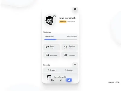DailyUI :: 006 - Profile Screen 3d app blur clear concept dailyui design emotion figma minimal peeps ui white