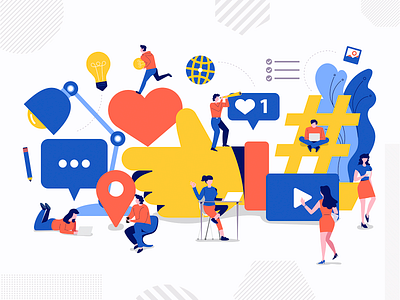 The Social Team hashtag illustration social teamwork