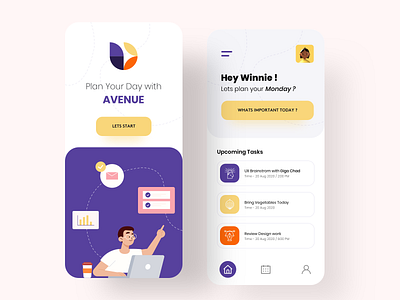 Avenue app application colors interaction managment minimal productivity todo ui uidesign ux