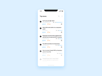 Daily UI #094 - (Hacker) News android app app design clean design interface ios minimalist mobile app mobile app design mobile application mobile design mobile ui ui ui ux ui design uidesign ux ux ui uxui