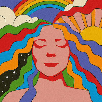 Psychedelic Goddess 60s 70s psychedelic