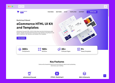 E-Commerce HTML UI Kit with Templates bootstrap bootstrap 5 business clean design e commerce ecommerce html html template html5 template ui kit