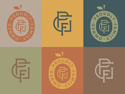 Goal Post Farm Secondary Logo badge branding color f farm food fruit g gpf leaf lettering logo monogram p patch typography