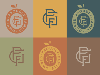 Goal Post Farm Secondary Logo badge branding color f farm food fruit g gpf leaf lettering logo monogram p patch typography