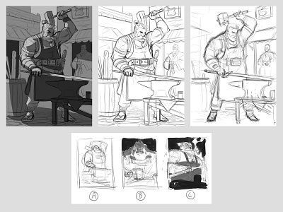 Blacksmith - Patreon WIP characterdesign drawing illustration