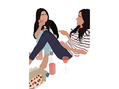 Sleep over nights 🍷🍕 art artwork bestfriend digital art digital illustration digital painting digitalart friends friendship goals illustration illustration art illustrations illustrator minimalistic pizza procreate sleepover squad wine