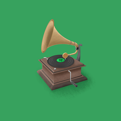 Streaming/Physical media design gramophone illustration music art procreate