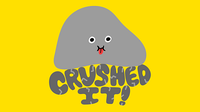 Crushed It Snapchat Sticker character illustration face heavy illustration kimberly mar rock snapchat sticker stickers stone vector