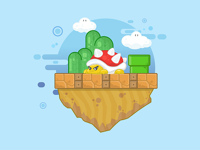 Spike Illustration island mario spike turtle