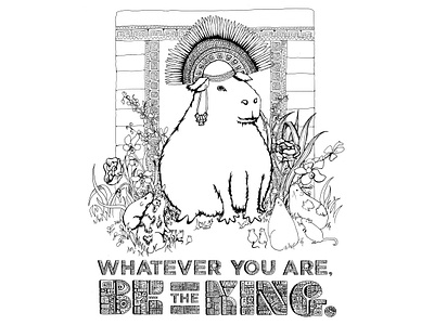 King Capybara Coloring Page coloring book coloring page coloringbook digital illustration illustration lettering lineart photoshop wacom wacom intuos