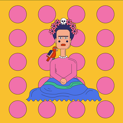 Frida Kahlo adobe illustrator character design digital illustration digitalart flat frida fridakahlo graphicdesign illustration illustration art illustrator vector