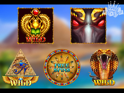 Regular symbols for the Egyptian slot game digital art egypt slot egyptian art egyptian game egyptian slot gambling game art game design graphic design illustration slot art slot design slot designer symbols symbols art symbols design