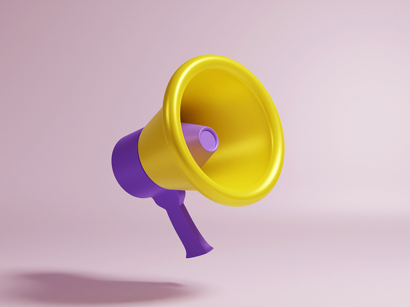 3D Megaphone 3d animation audio colour icon megaphone mic render speaker