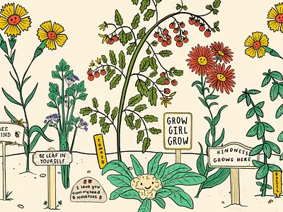 Gardening Lessons flowers garden illustration plants positivity procreate vegetables