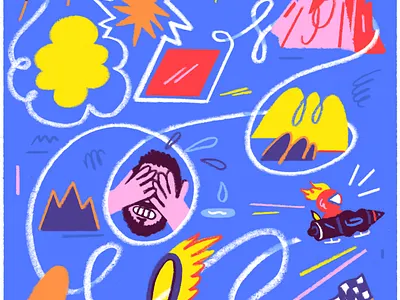 Finding Your Path 2d art bobsled design illustration podcast race