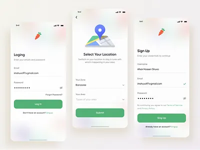 Online Groceries App- Sign in/Sign up app design ecommerce flat icon ios minimal mobile app mobile apps mobile ui product design shopping app signup site typography ui ux vector