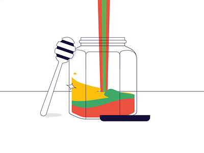 Sweet! animation cel flat fluid honey illustration jar liquid pour vector