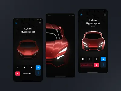 📁 +Project File! | EV Supercar Connect App (2) app automotive car connect illustration interaction ios mobile supercar tesla ui vehicle